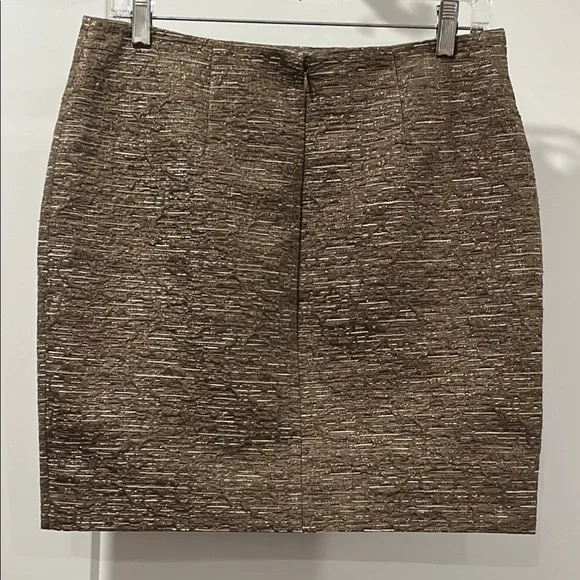 Michael Kors Shimmer Glam Metallic Brown Pencil Mini Skirt - size 8 - Picture 2 of 11